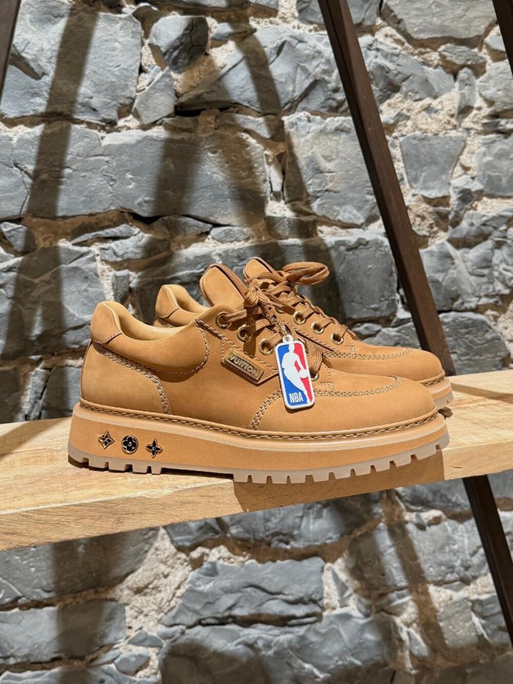Louis Vuitton x NBA Beige Abbesses Derby Sneakers